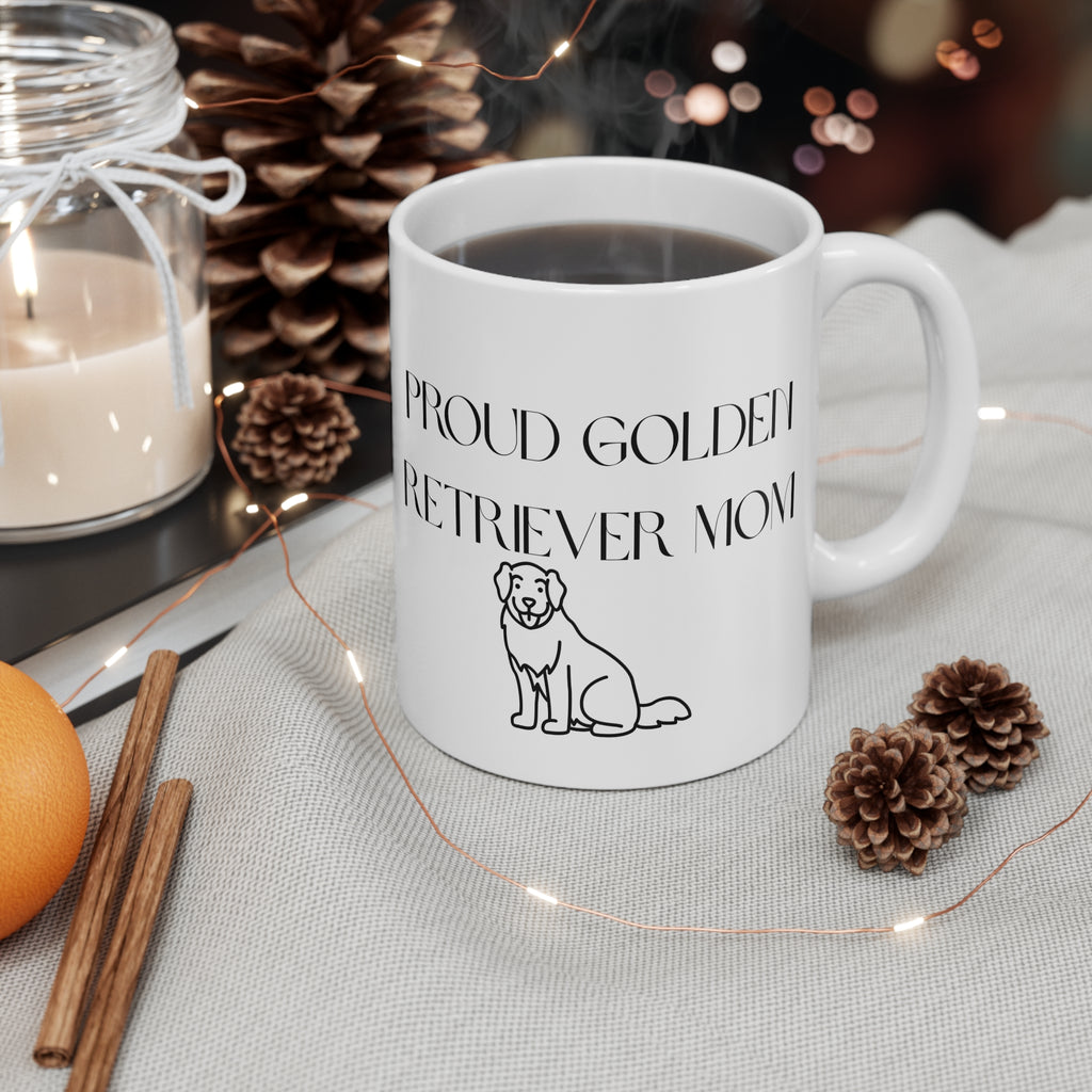 Proud Golden Retriever Mom Mug - Personalized Ceramic Coffee Cup