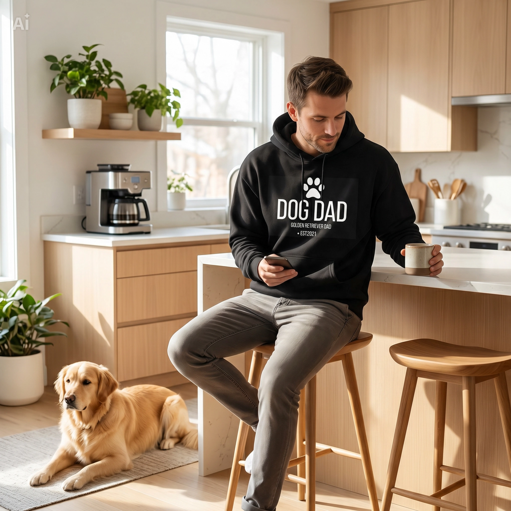 Golden Retriever Dad Classic Unisex Zip Hoodie