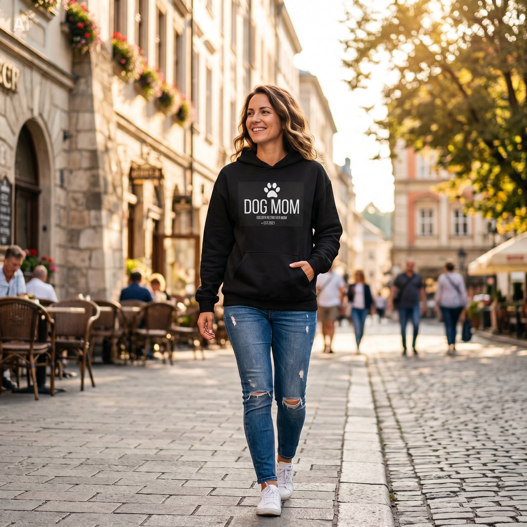 Golden Retriever Mom Classic Unisex Zip Hoodie